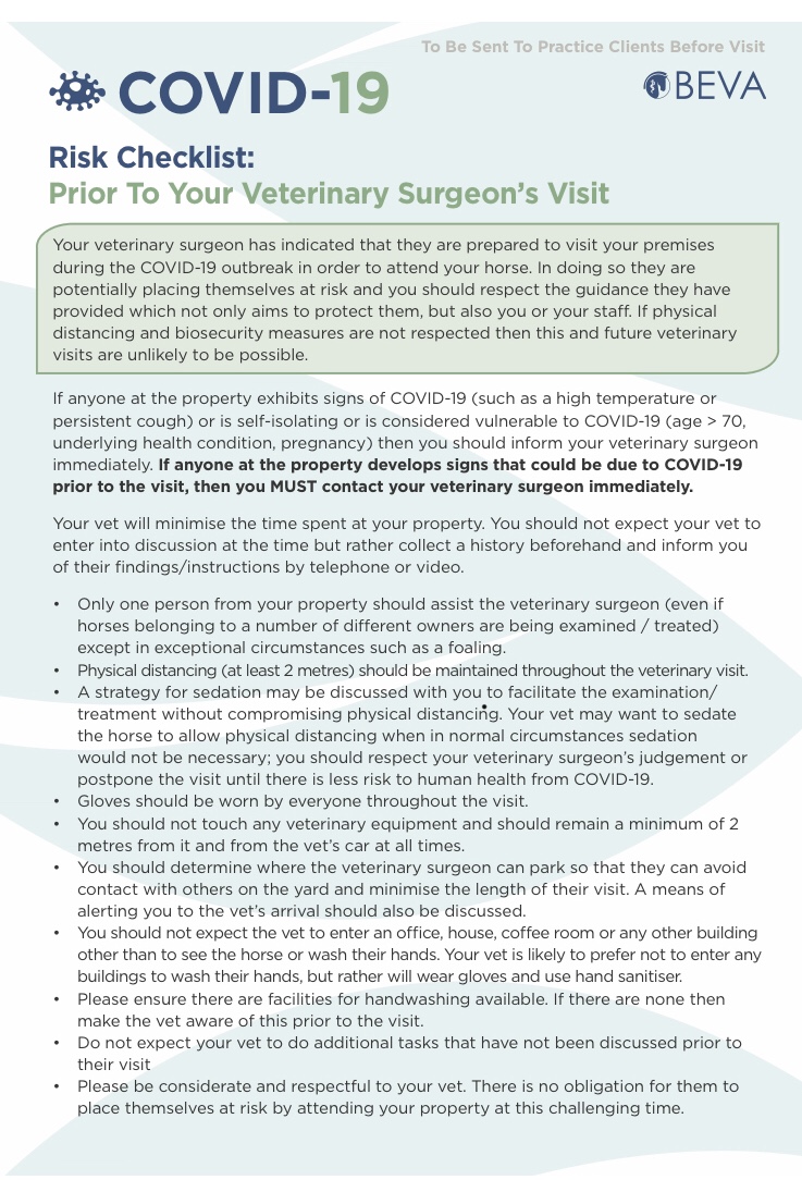 Guidelines for your equine vet appointment